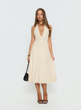 Morganne Halter Plunge Midi Dress Butter