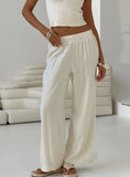 Louis Linen Blend Pants White Petite