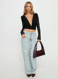 Carefree Days Long Sleeve Cowl Neck Top Black
