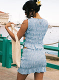 Miss You More Shirred Set Blue