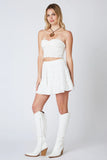 Vanessa White Tiered Mini Skirt