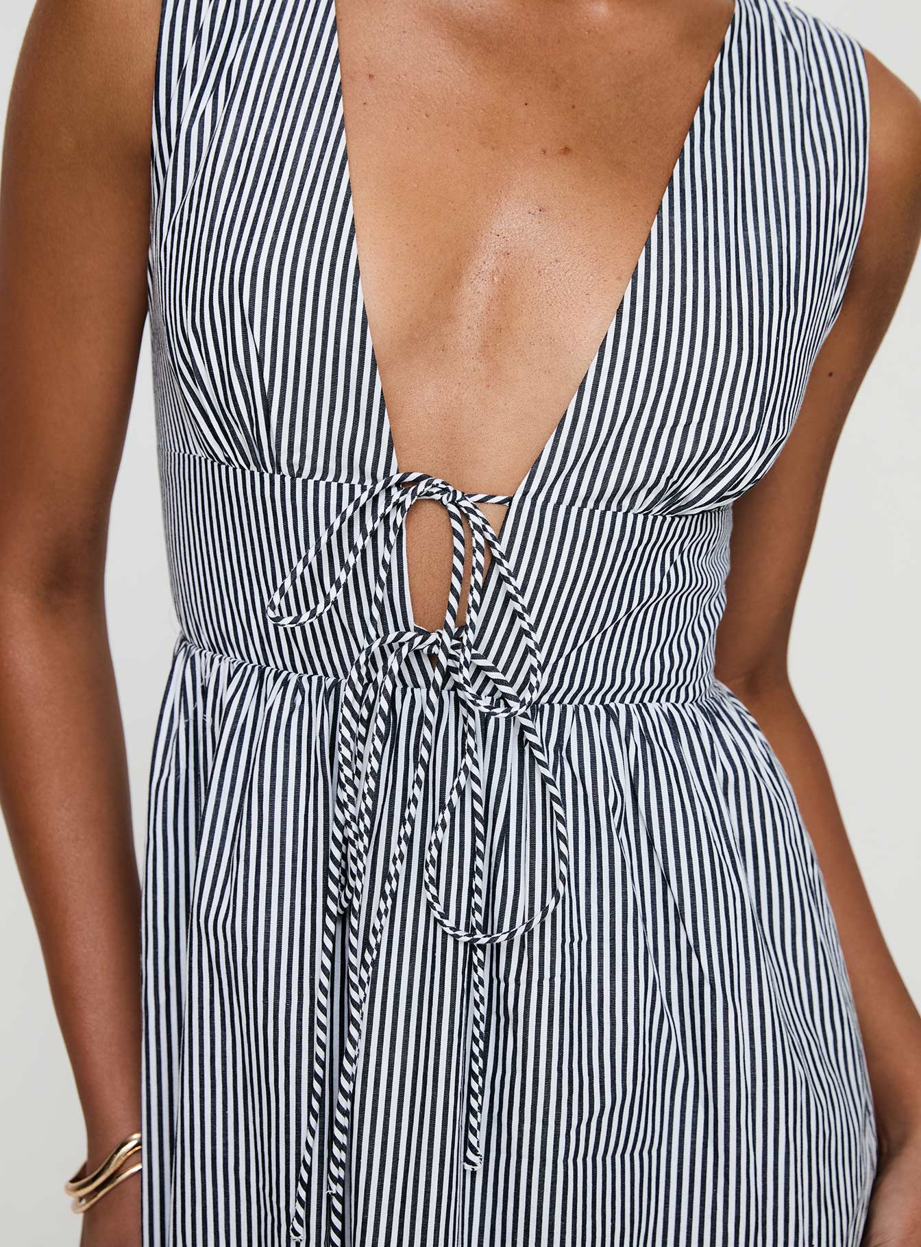 Pokey Maxi Dress Black White Stripe