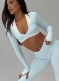 Vitality Long Sleeve Active Crop Blue