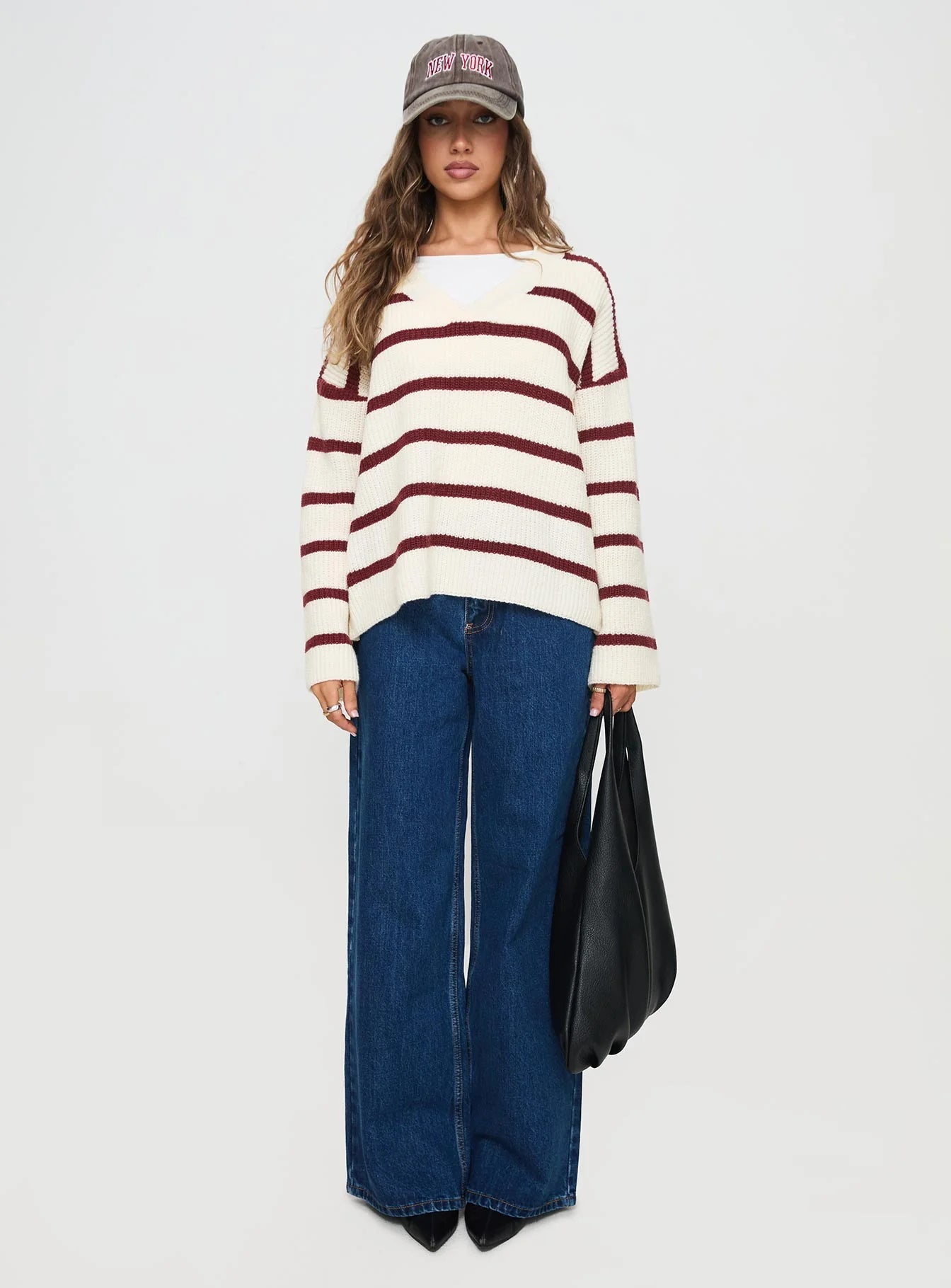 Forte Knit Sweater Red Cream