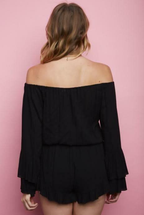Full Moon Black Off The Shoulder Romper