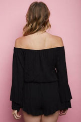 Full Moon Black Off The Shoulder Romper