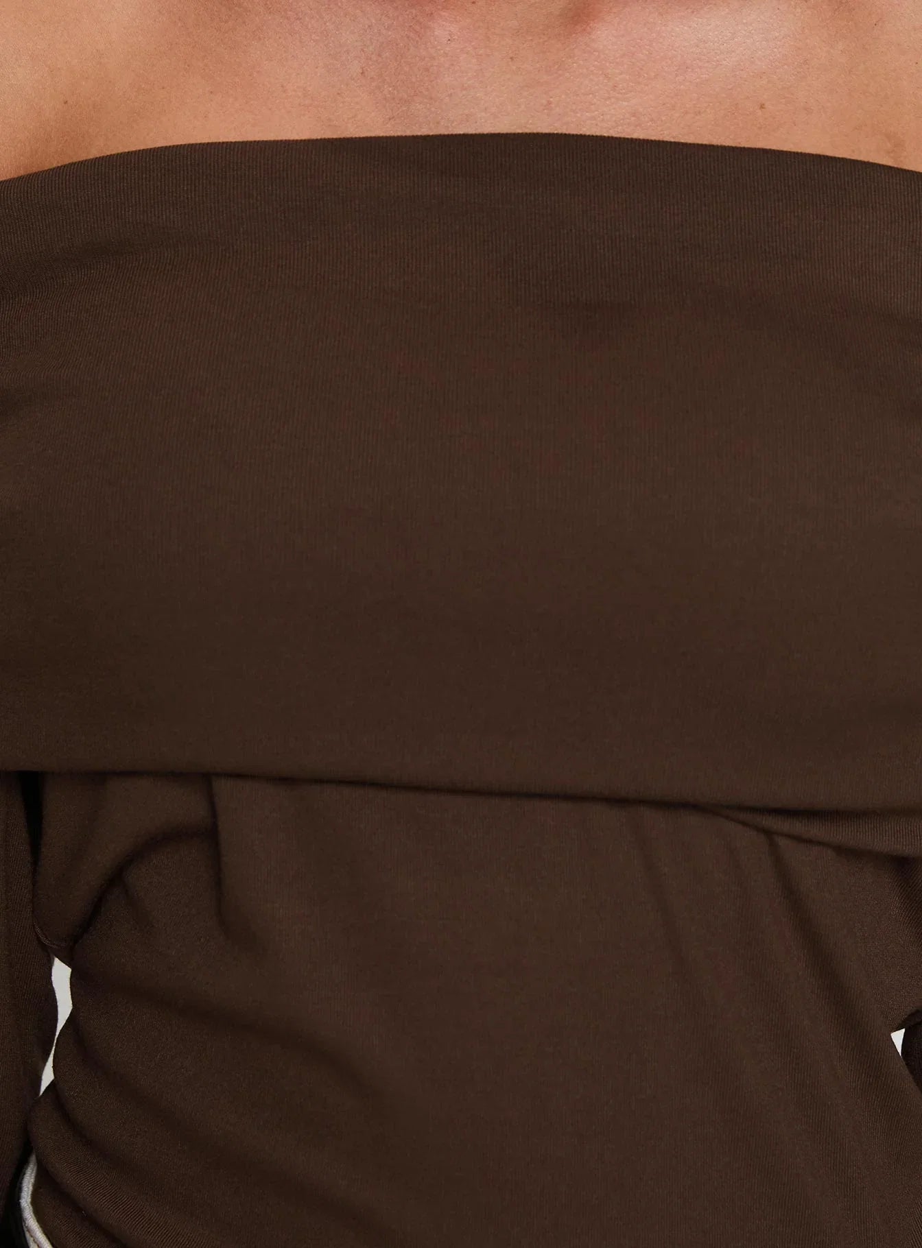 Spoilt Off The Shoulder Bodysuit Brown
