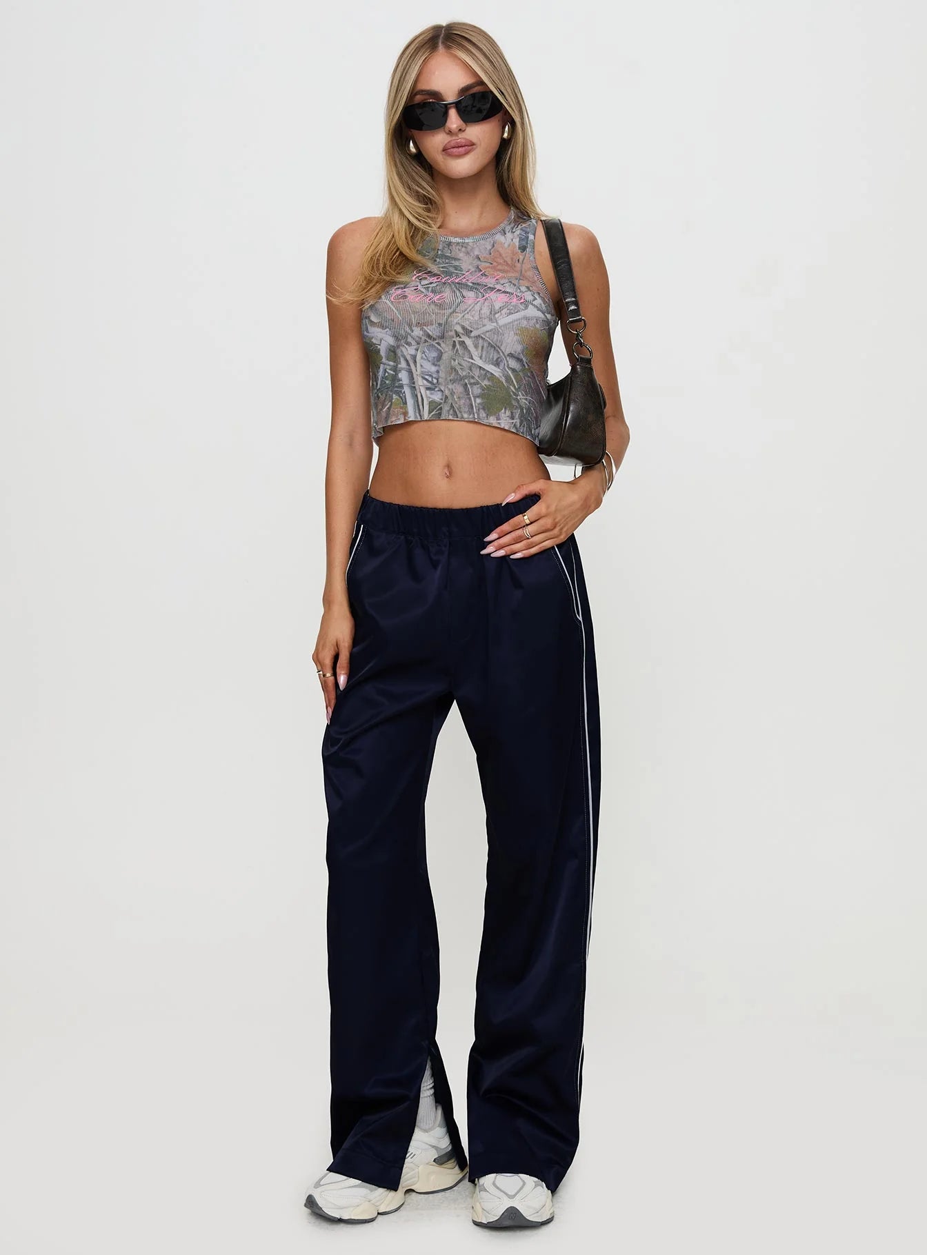 Couldnt Care Less Graphic Top Leafy Camo