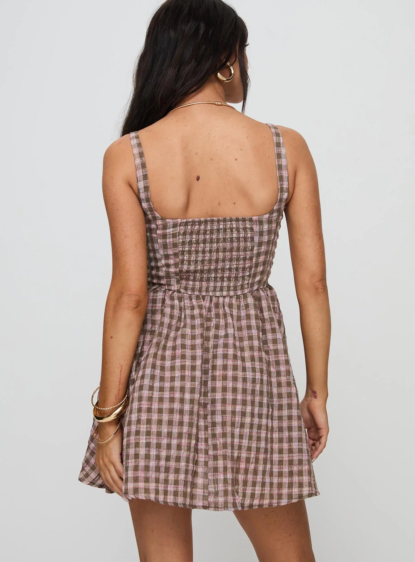 Cartmel Mini Dress Brown Pink
