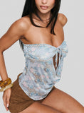 Sublimity Strapless Top Blue Multi