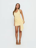 Amaleta Halter Ruched Mini Dress Butter