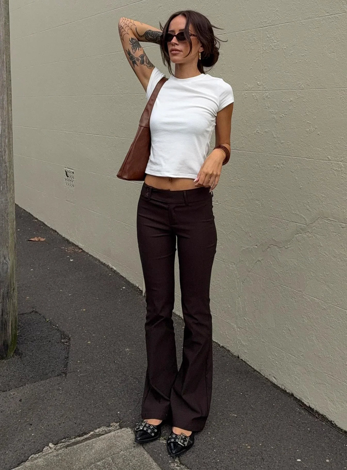 Kinkirk Flared Pants Chocolate Petite