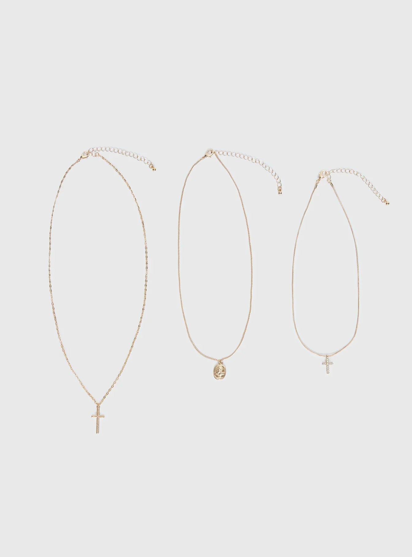 Broken Clocks Layered Necklace Gold