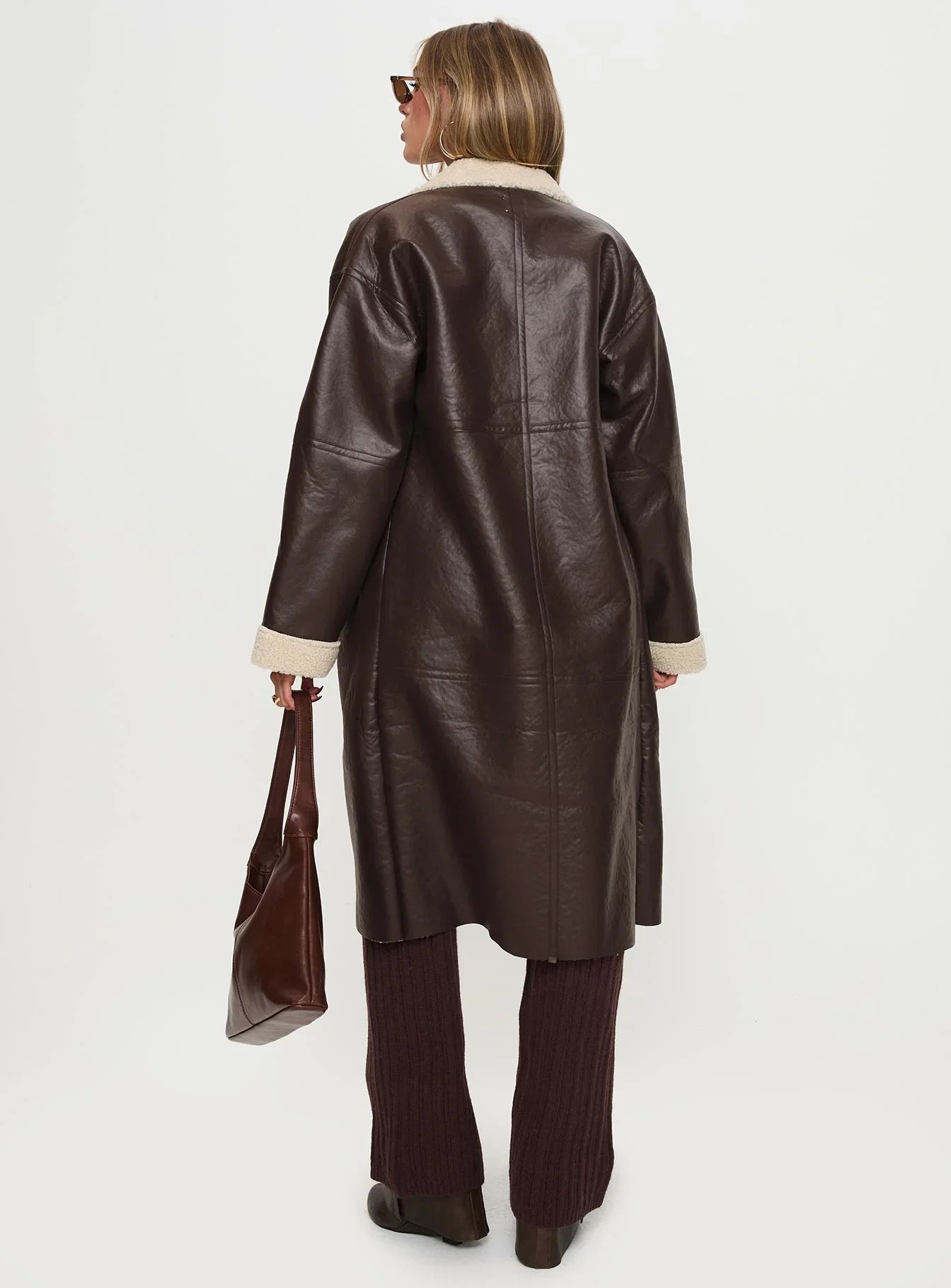 Ammelia Shearling Long line Jacket Brown