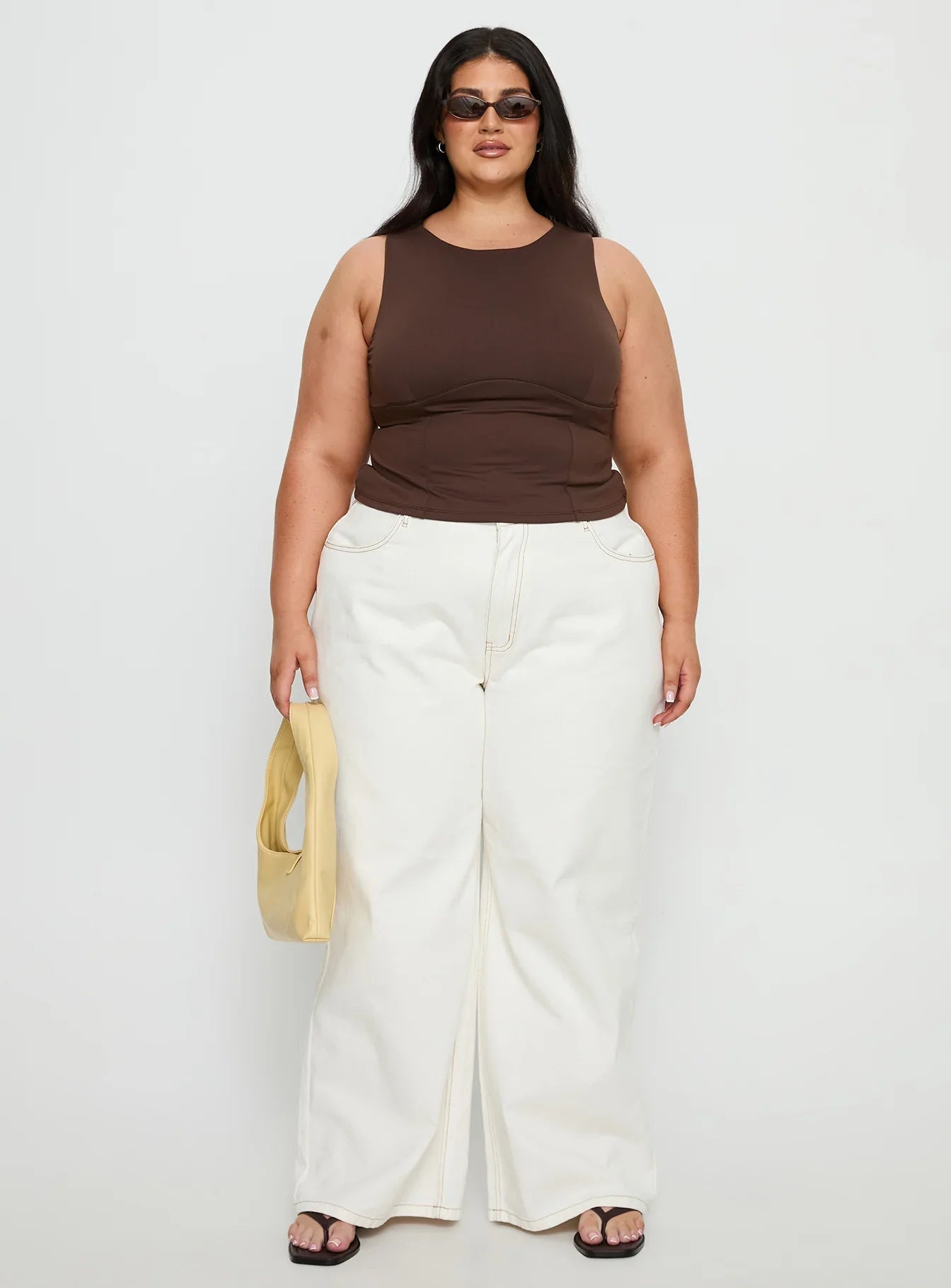 Georgetta Bust Detail Cami Top Brown Curve