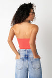 Leah Tangerine Ribbed Tube Top