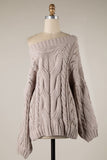 Rylie Nude Cable Knit Tunic Sweater