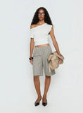 Sevigney Long Elasticated Shorts Cream Check