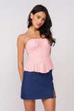 Amelia Light Pink Floral Strapless Top