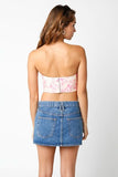 Sweet Pea Blush Pink Floral Bustier Crop Top