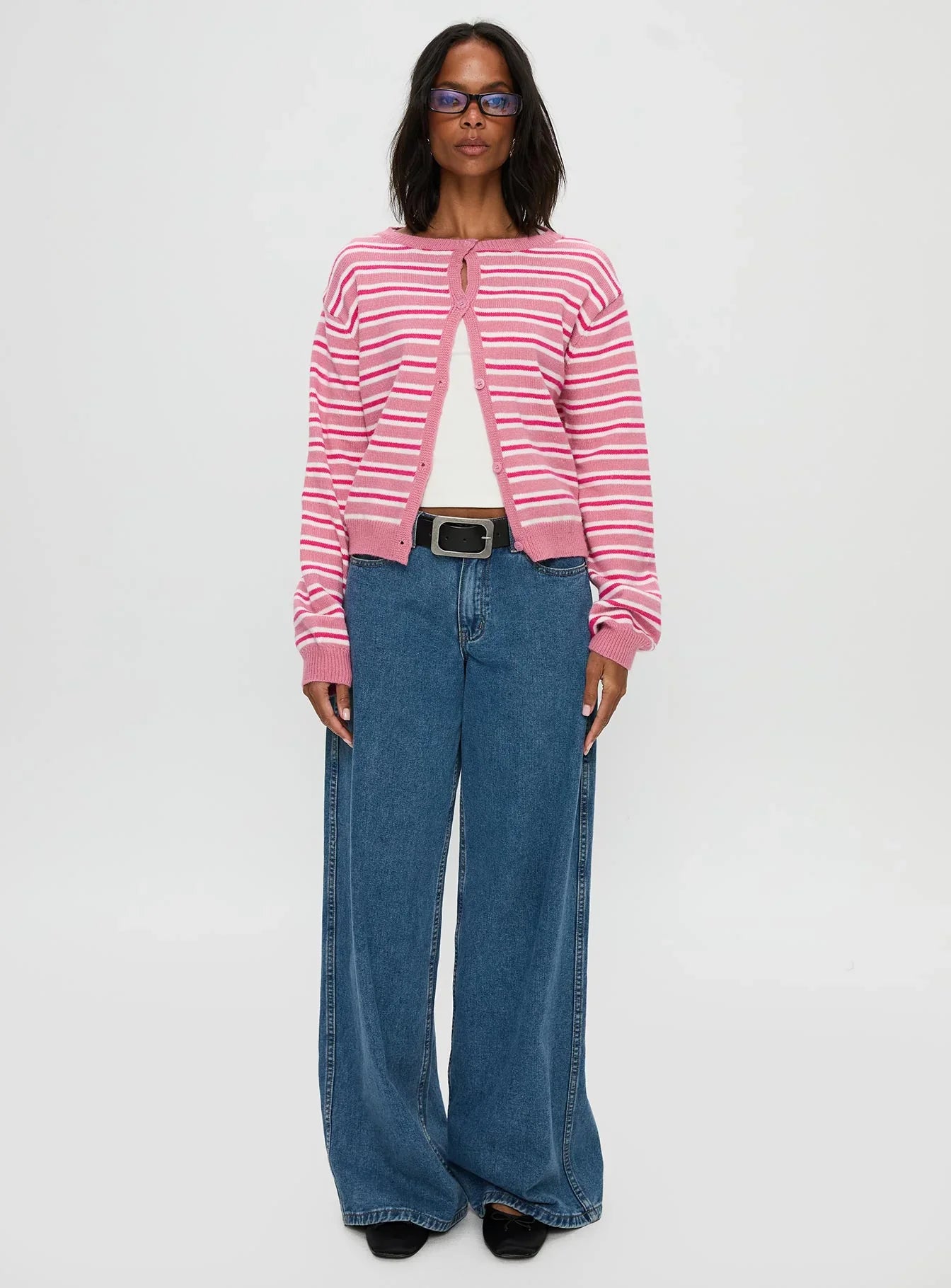 Heavenly Dream Cardigan Pink Stripe