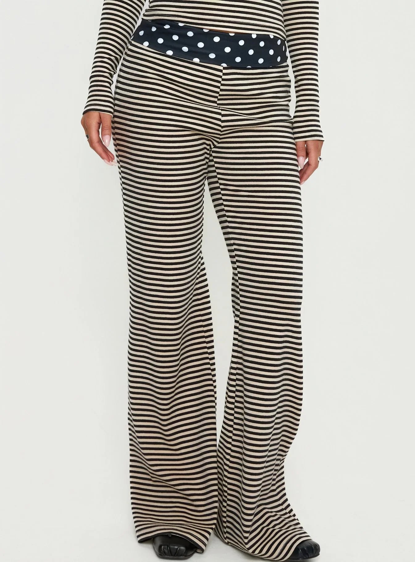 Virenna Fold Over Pants Black Multi