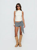 Eldric Tie Waist Micro Shorts Blue Multi Stripe
