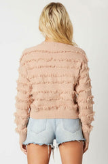 Hailey Blush Fringe Sweater