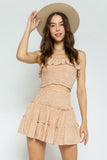 Take Me With You Khaki and Pink Print Two Piece Dress