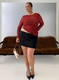 Nadya Satin Tailored Mini Skirt Black Curve