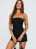 Yumiko Strapless Playsuit Black