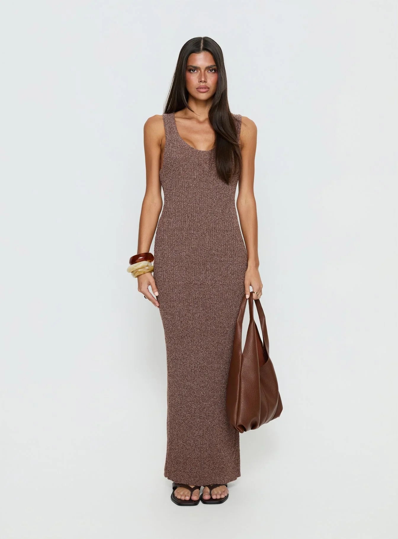 Imirisa Scoop Knit Maxi Dress Mocha