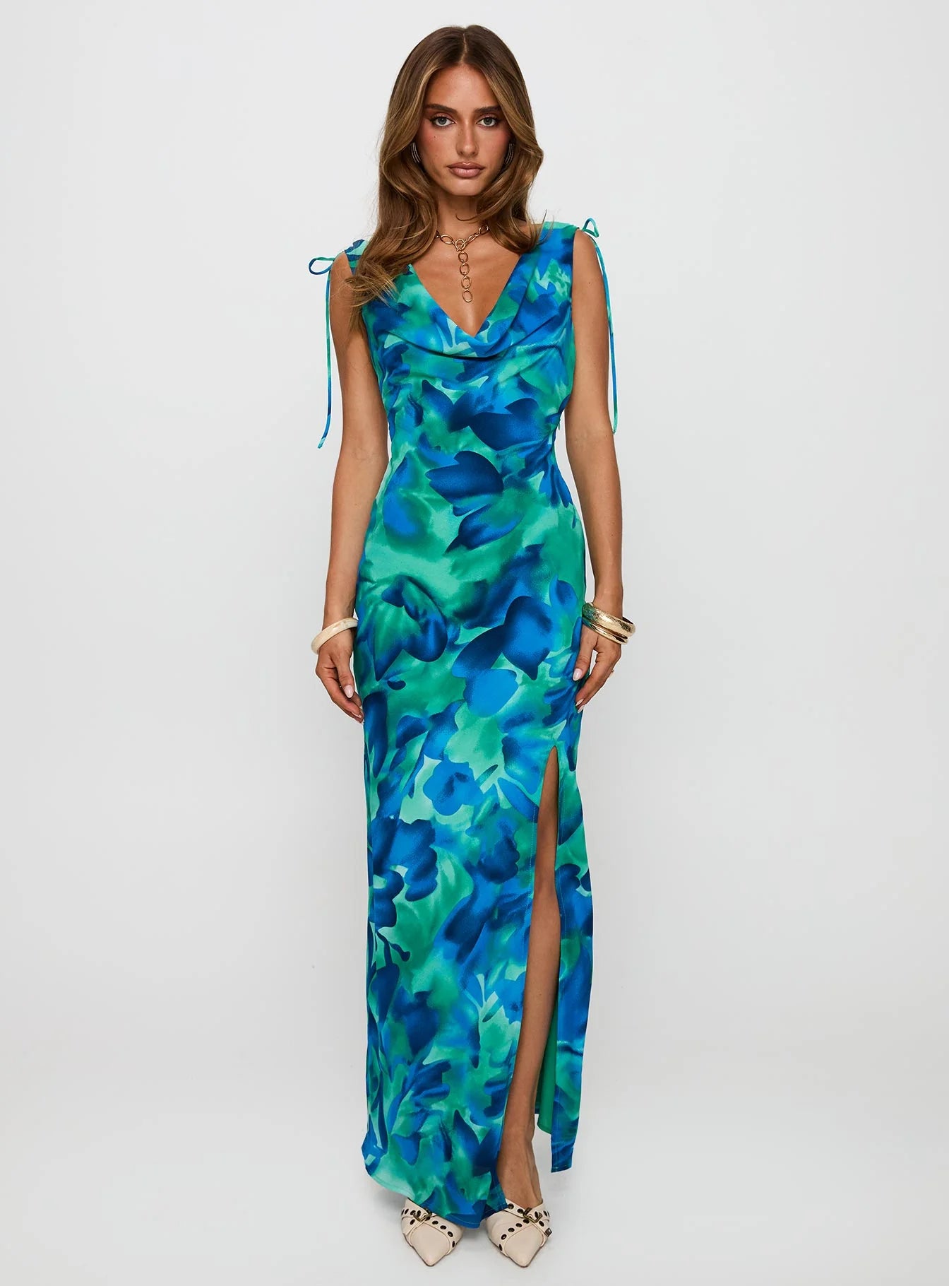 Symphonies Cowl Maxi Dress Multi