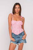 Elyse Pink Floral Peplum Top