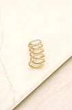 Ettika Spiral Down Crystal Gold Ring