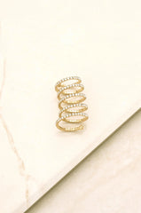 Ettika Spiral Down Crystal Gold Ring