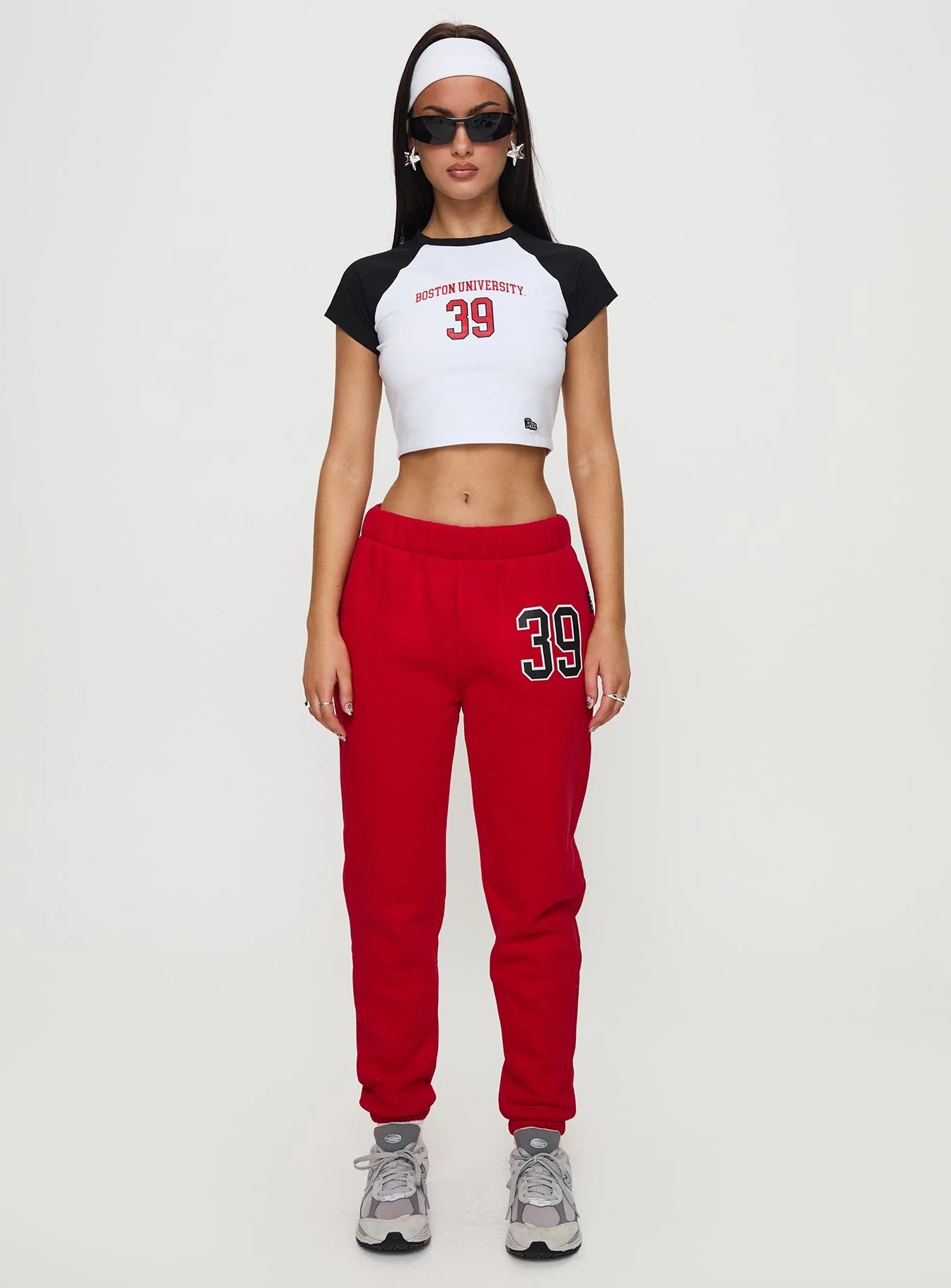 Boston Homerun Graphic Top White Black