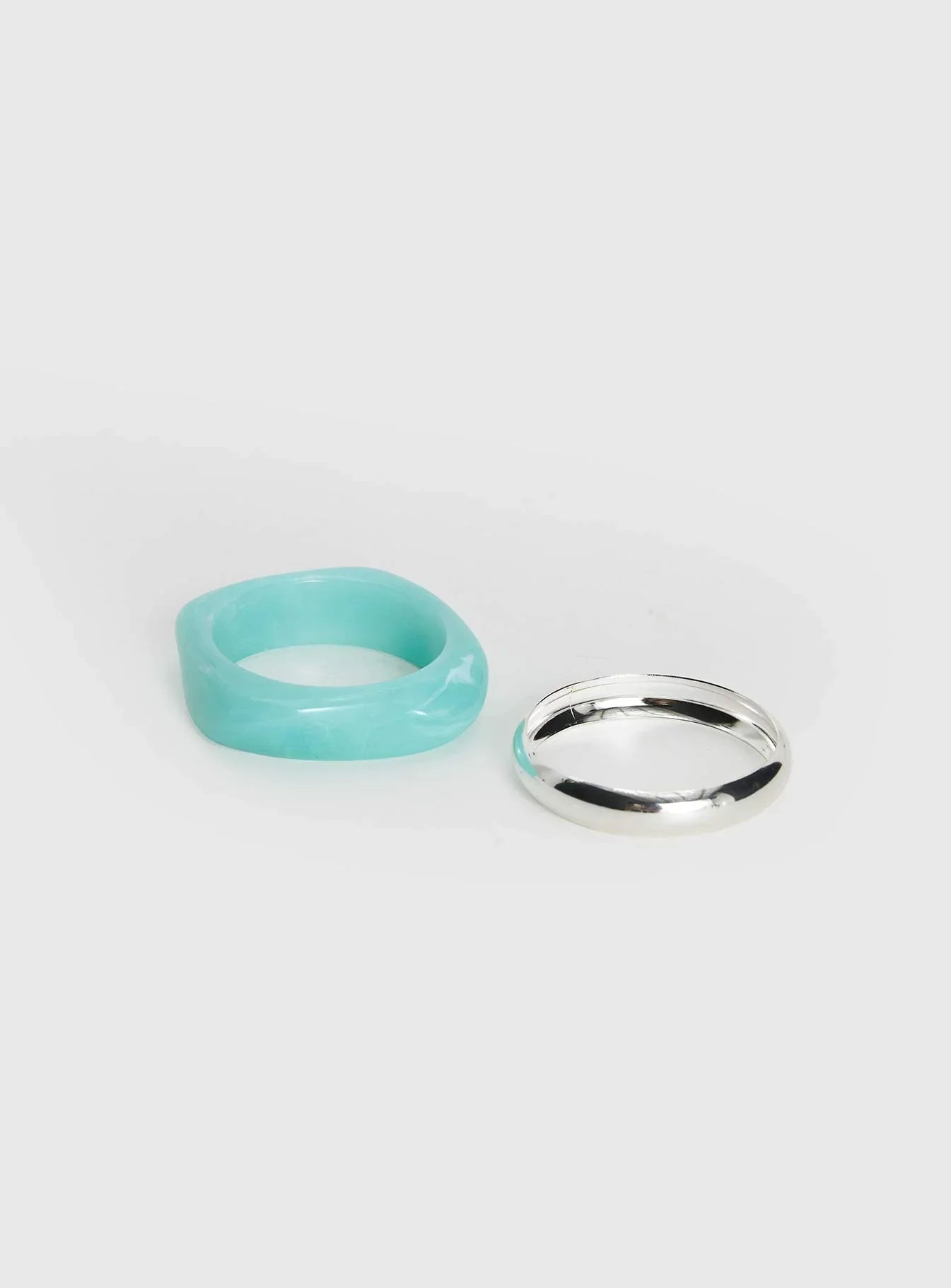 Maldives Resin Cuff Pack Silver Aqua