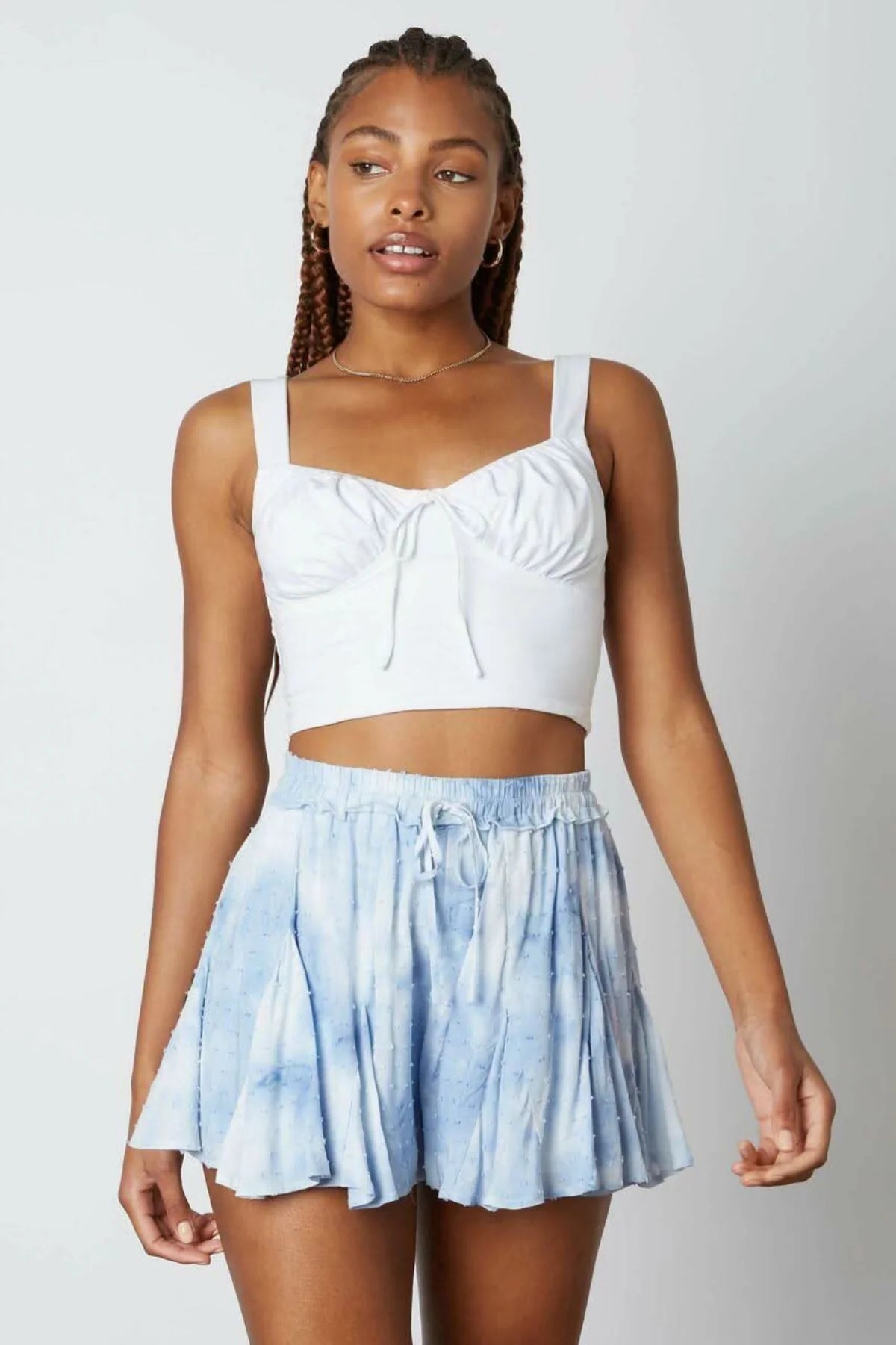 By The Sea Light Blue Tie Dye Shorts