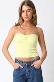 Becca Butter Yellow Twist Knot Tube Top