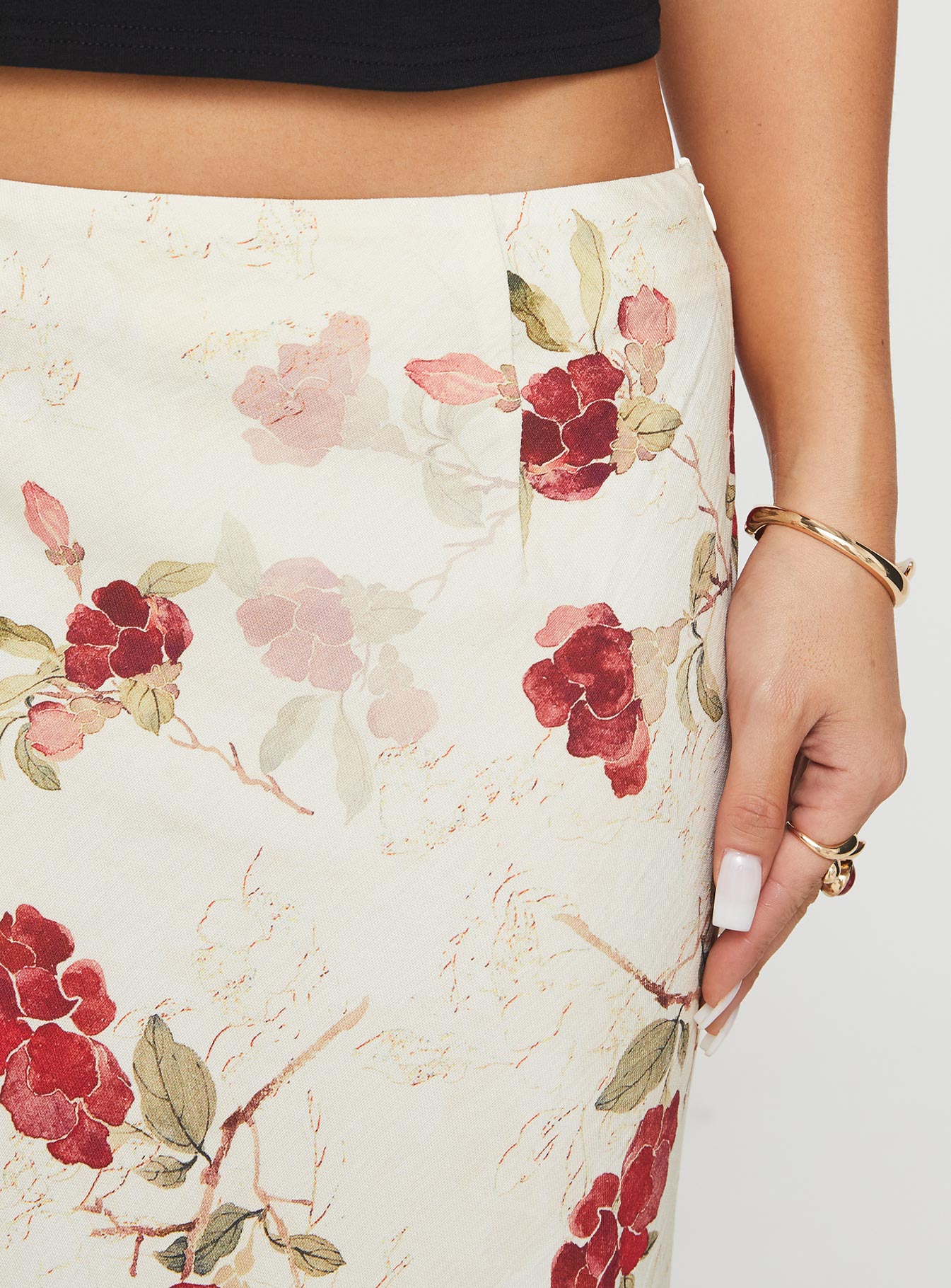Jodie Maxi Skirt Cream Floral