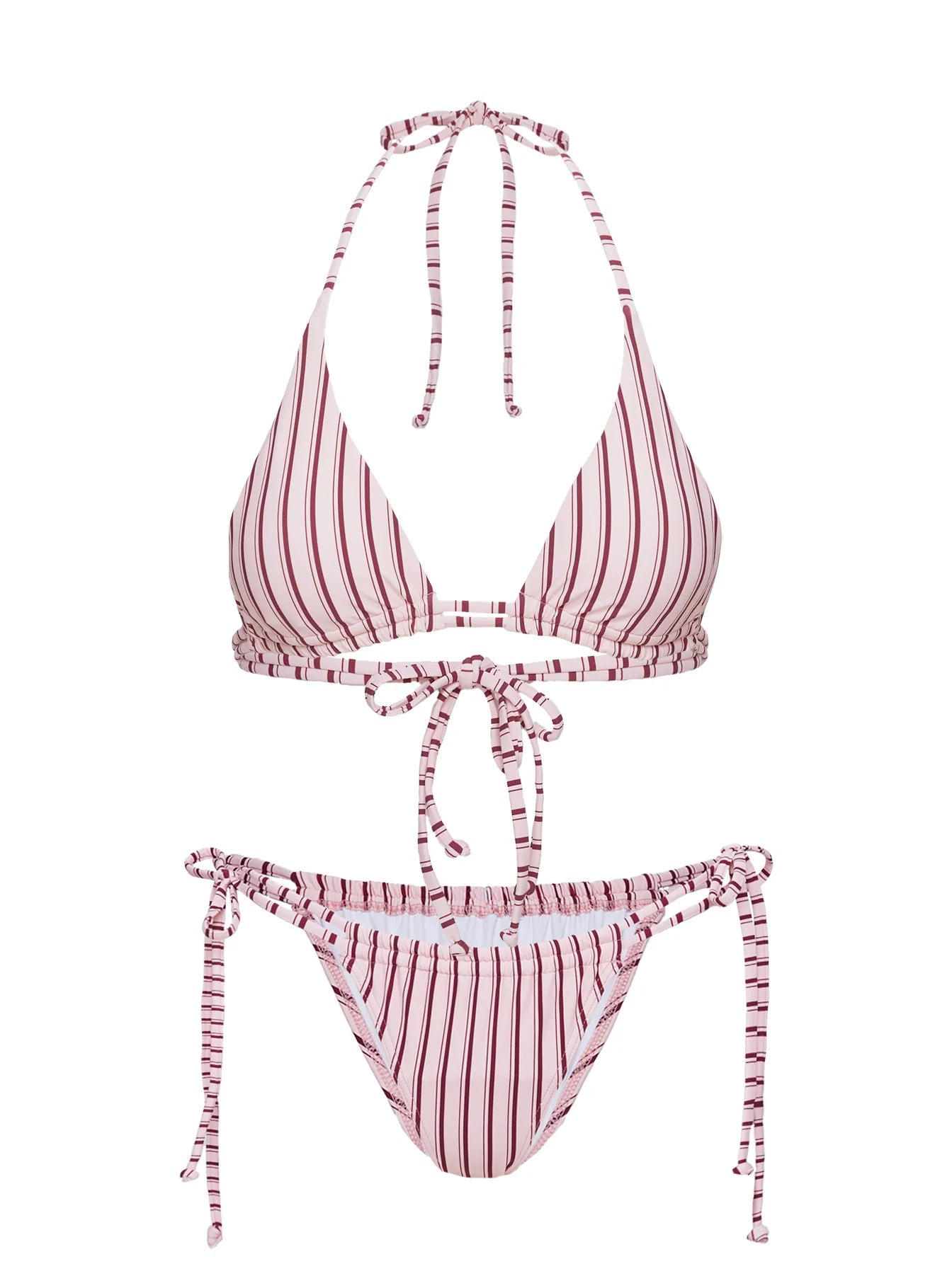 Seahaven Tie Side Bikini Bottoms Pink Stripe