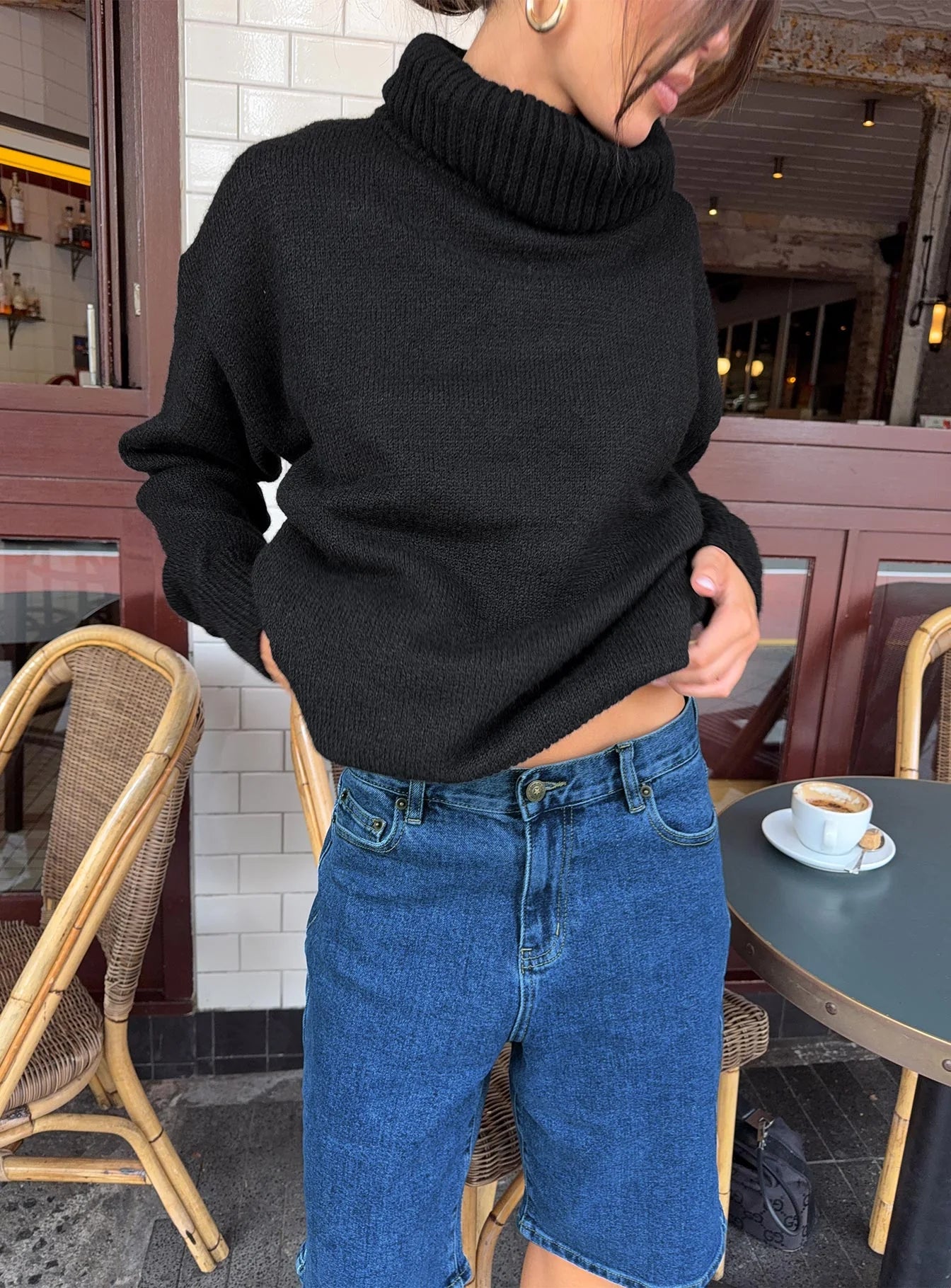 Retro Dream Mid Rise Longline Denim Shorts Mid Wash