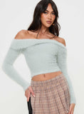Coecoe Off The Shoulder Sweater Grey