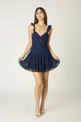 Ella Navy Lace Mini Dress