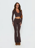 Energize Active Invisible Scrunch Flare Leggings Brown