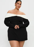 Distractions Off Shoulder Long Sleeve Mini Dress Multi Curve