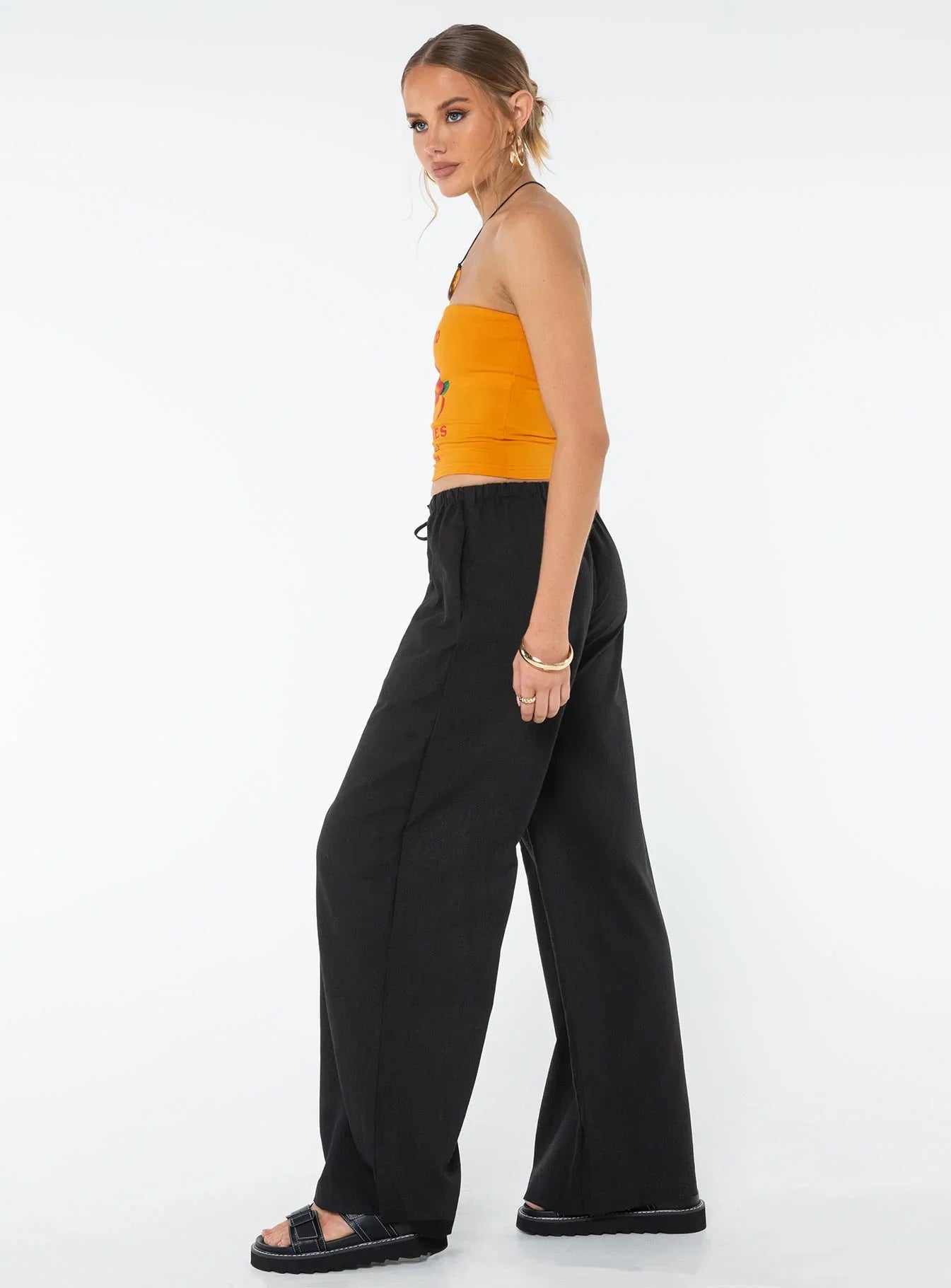 Ogilvie Linen Blend Pants Black