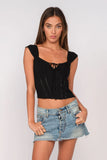 Selma Black Corset Top