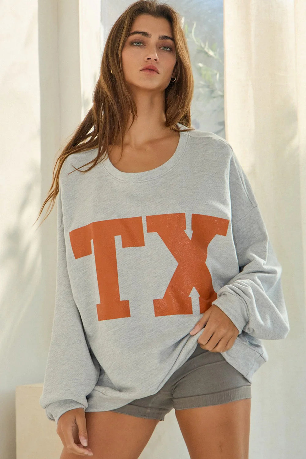 Texas Grey Crew Neck Sweatshirt